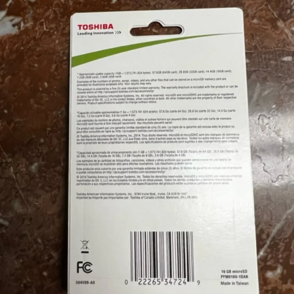 Toshiba 16GB MicroSD Memory Card